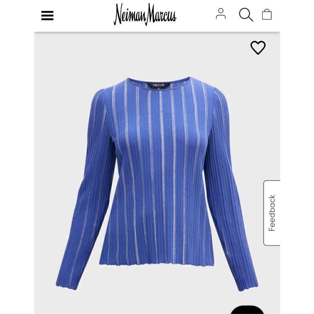 Misook Pleated Shimmer Knit Tunic Sz L